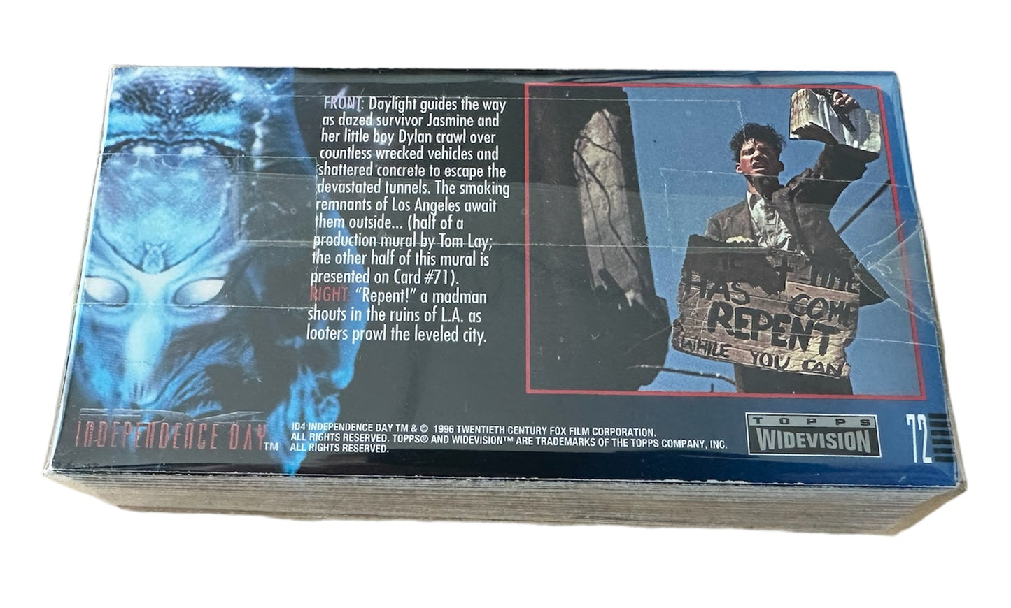 Vintage Topps 1996 Independence Day Widevision Basic Trading Card Set / Collector Cards 72 Card Base Set Sealed In Pack - Former Shop Stock