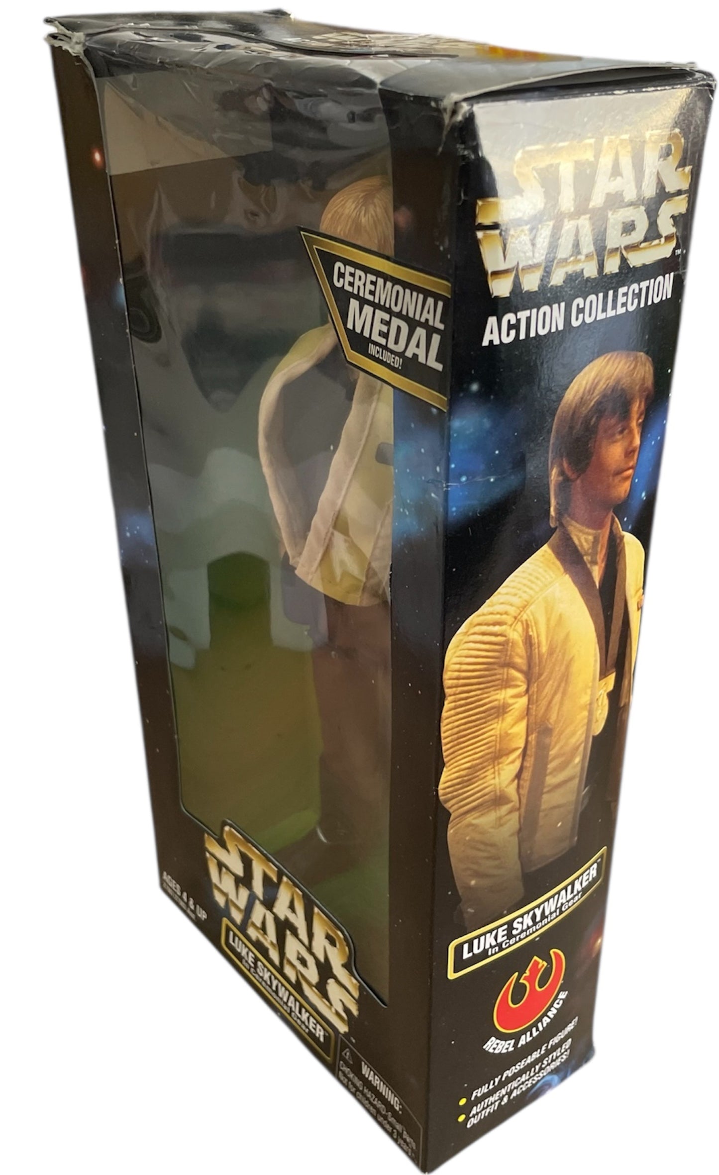 Vintage Kenner 1997 Star Wars Action Collection Rebel Alliance Luke Skywalker In Ceremonial Gear 12 Inch Fully Poseable Action Figure, Authentically Styled Outfit and Complete with accessories - Factory Sealed Shop Stock Room Find