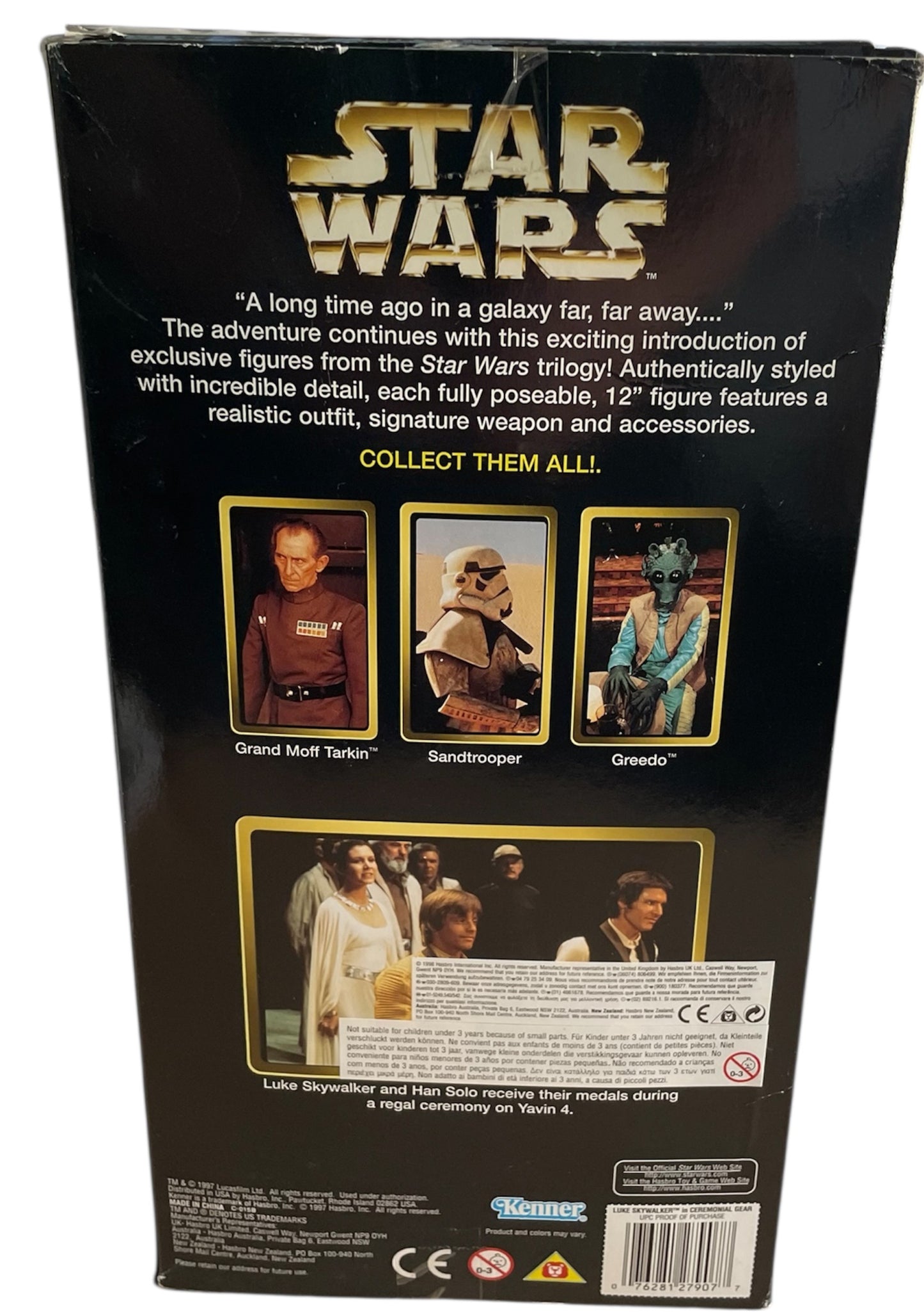 Vintage Kenner 1997 Star Wars Action Collection Rebel Alliance Luke Skywalker In Ceremonial Gear 12 Inch Fully Poseable Action Figure, Authentically Styled Outfit and Complete with accessories - Factory Sealed Shop Stock Room Find