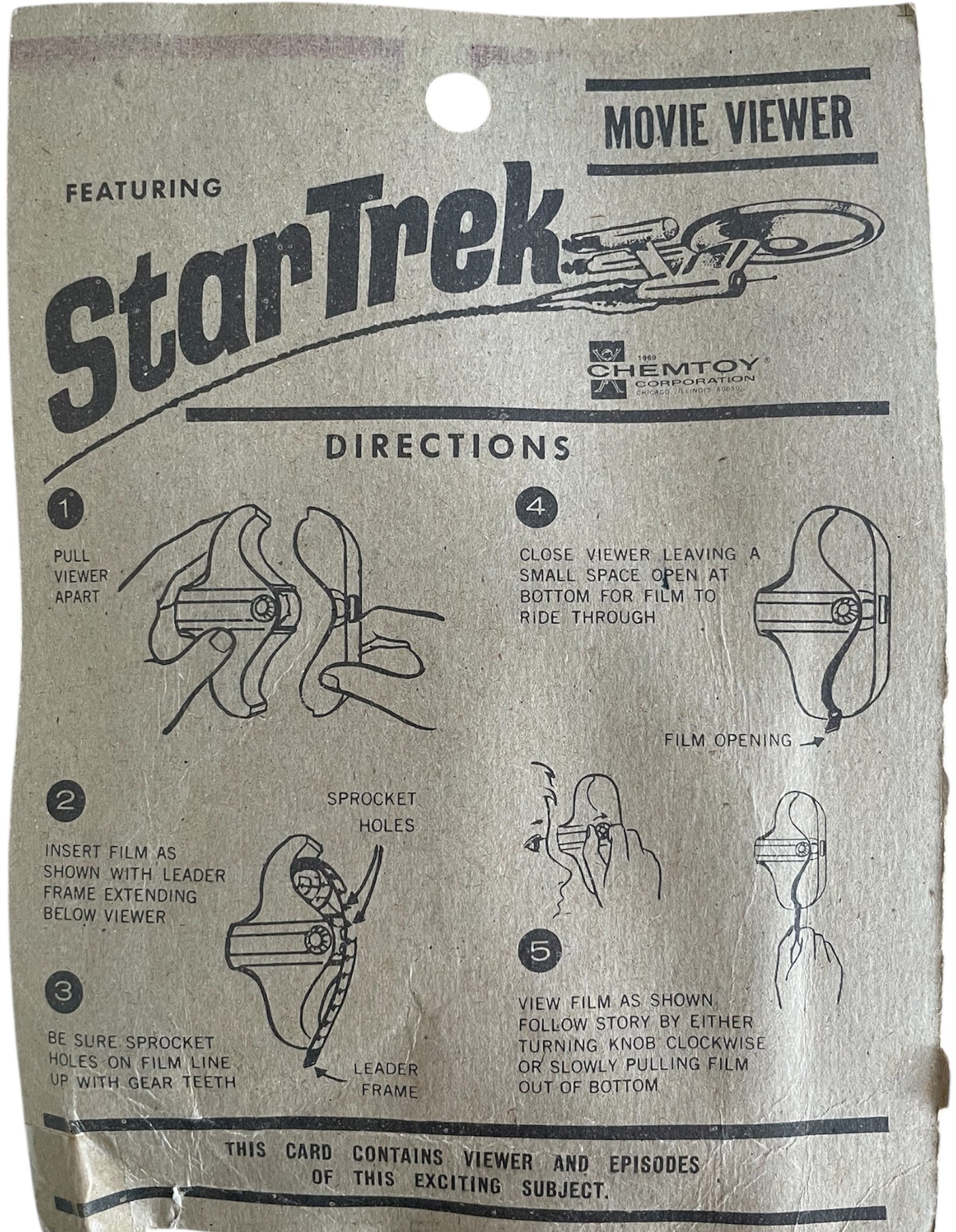 Vintage Chemtoy 1969 Star Trek The Original Series Movie Viewer With Two Star Trek Stories - Brand New Factory Sealed Shop Stock Room Find.