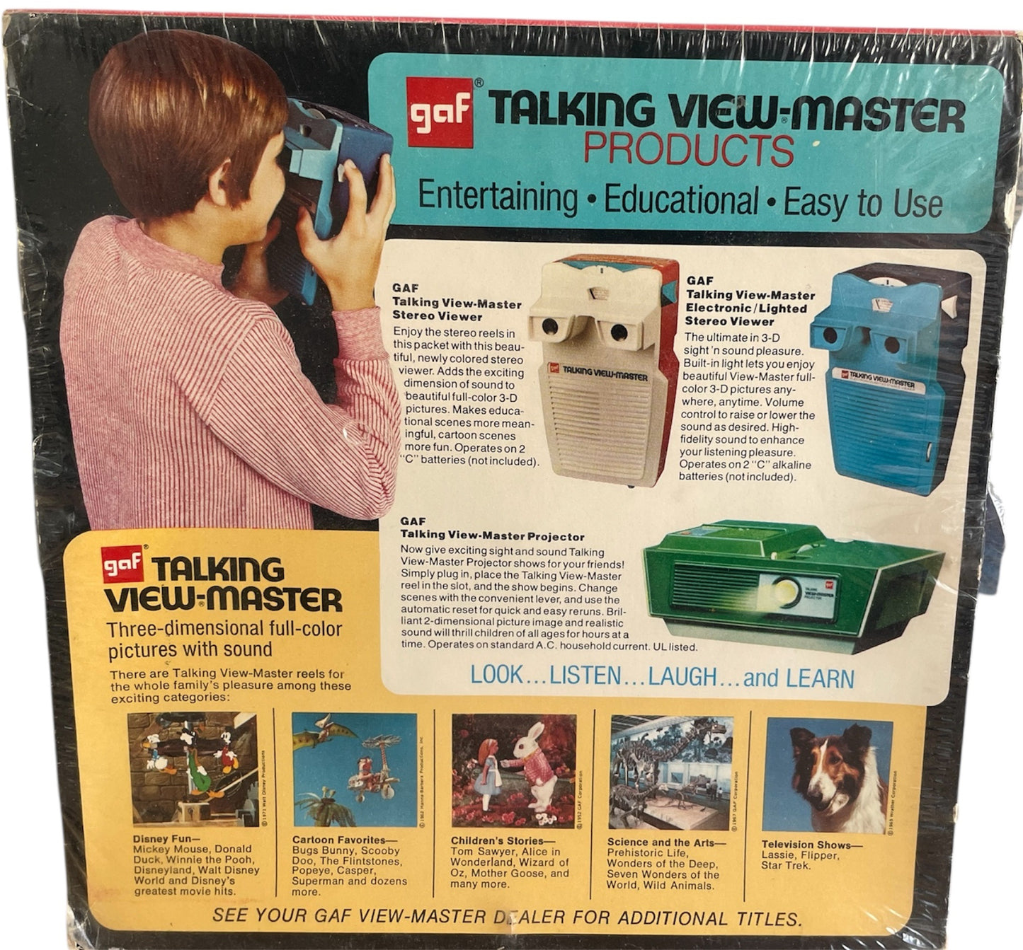 Vintage 1973 The Six Million Dollar Man Talking View-Master Reels - 3 Reels With Sound : 21 Stereo Photos In Full Colour - Factory Sealed Shop Stock Room Find