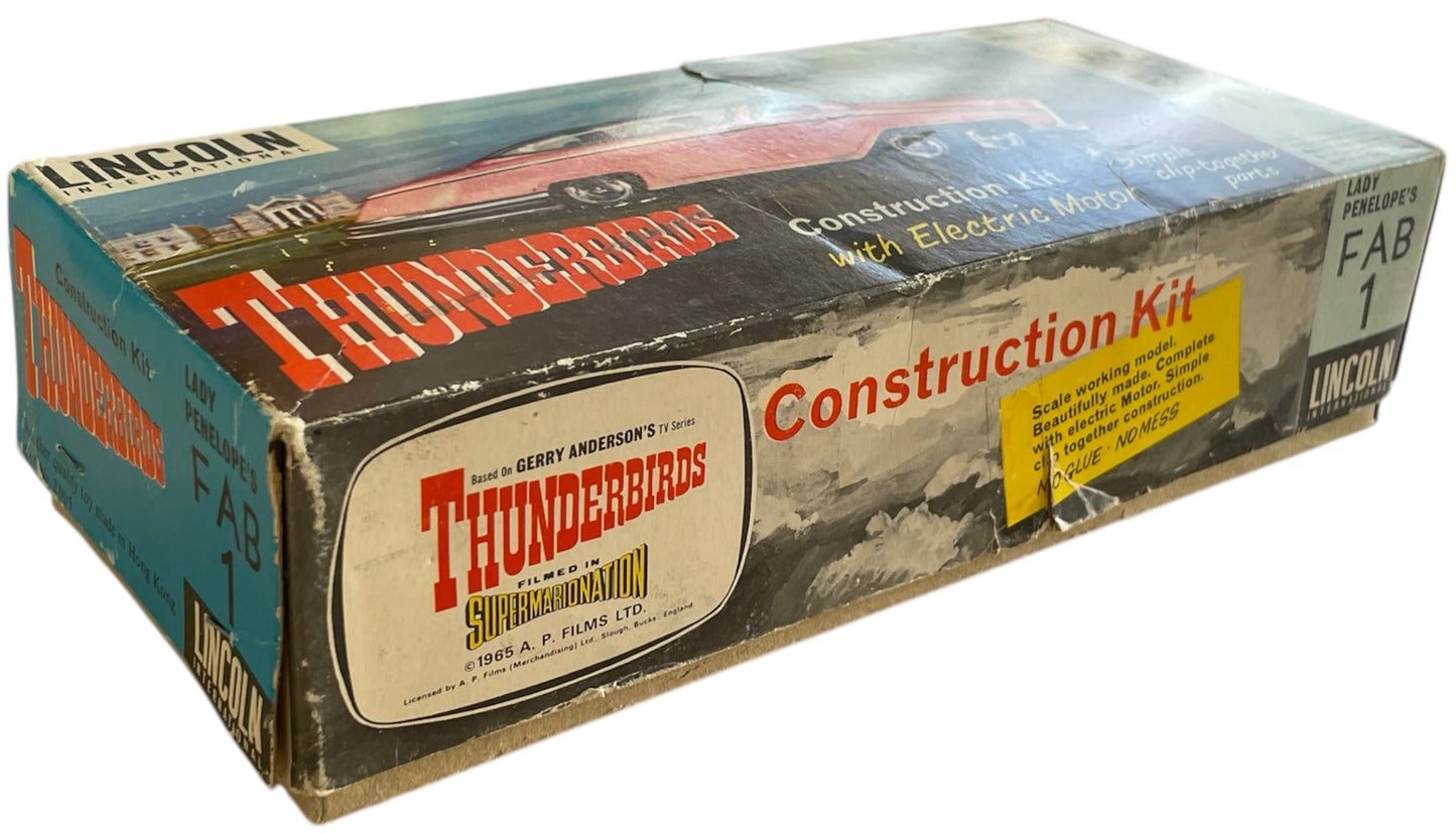 Vintage 1965 Lincoln International - Gerry Andersons Thunderbirds FAB 1 Snap Together Construction Kit With Electric Motor - Unsold Shop Stock - Mint Condition In The Box