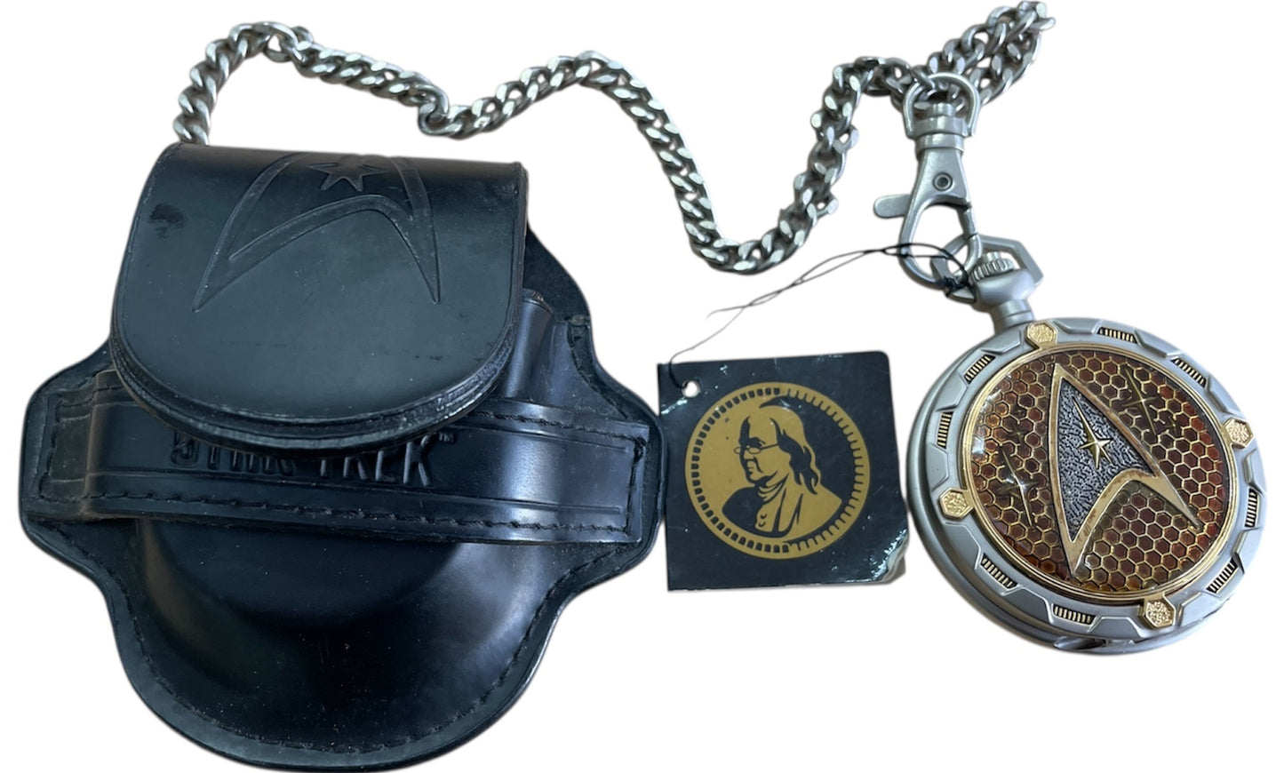 Vintage 2000 - Star Trek The Original Series USS Enterprise Official Collectors Pocket Watch - Former Shop Counter Display Item