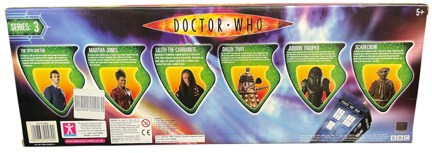 Vintage Characters 2006 Doctor Dr Who Series 3 Exclusive 6 x Figure Gift Pack - Including The 10th Doctor And Martha Jones - Brand New Factory Sealed Shop Stock Room Find