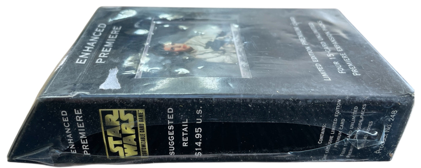 Vintage 1998 Star Wars The Original Trilogy Customizable Card Game Leia With Blaster Enhanced Premiere Limited Edition Four 15 Card Expansion Packs - Brand New Factory Sealed Shop Stock Room Find