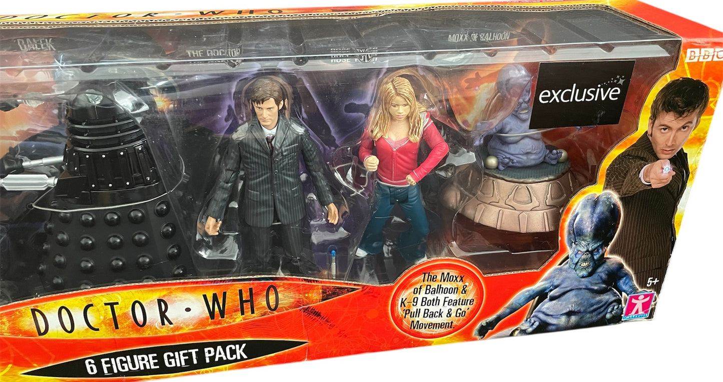 Vintage Characters 2006 Doctor Dr Who Exclusive 6 x Figure Gift Pack - Including The 10th Doctor And Rose Tyler - Brand New Factory Sealed Shop Stock Room Find
