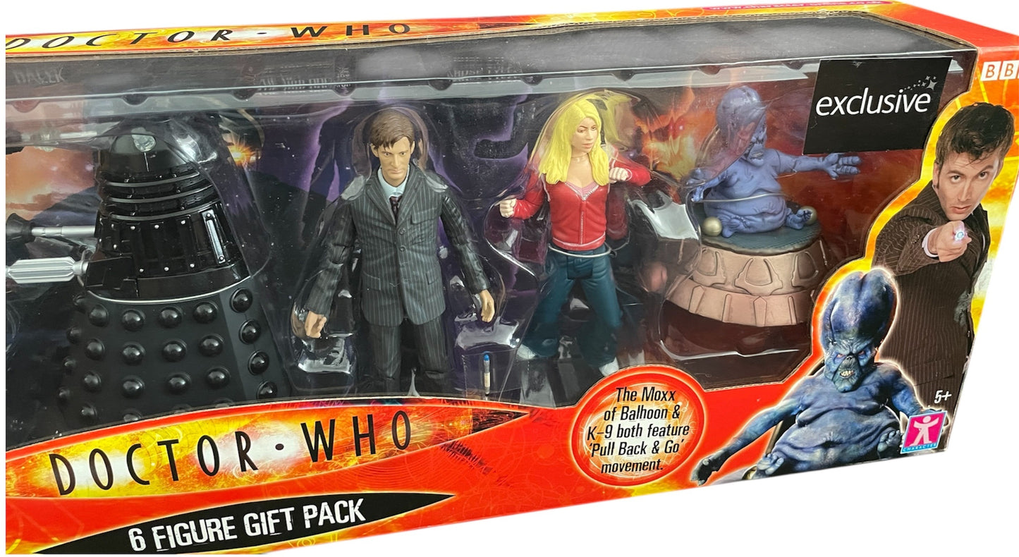Vintage Characters 2006 Doctor Dr Who Exclusive 6 x Figure Gift Pack - Including The 9th And 10th Doctors - Brand New Factory Sealed Shop Stock Room Find