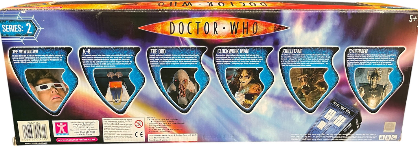 Vintage Characters 2006 Doctor Dr Who Series 2 - 6 x Poseable Action Figure Gift Set - Brand New Factory Sealed Shop Stock Room Find