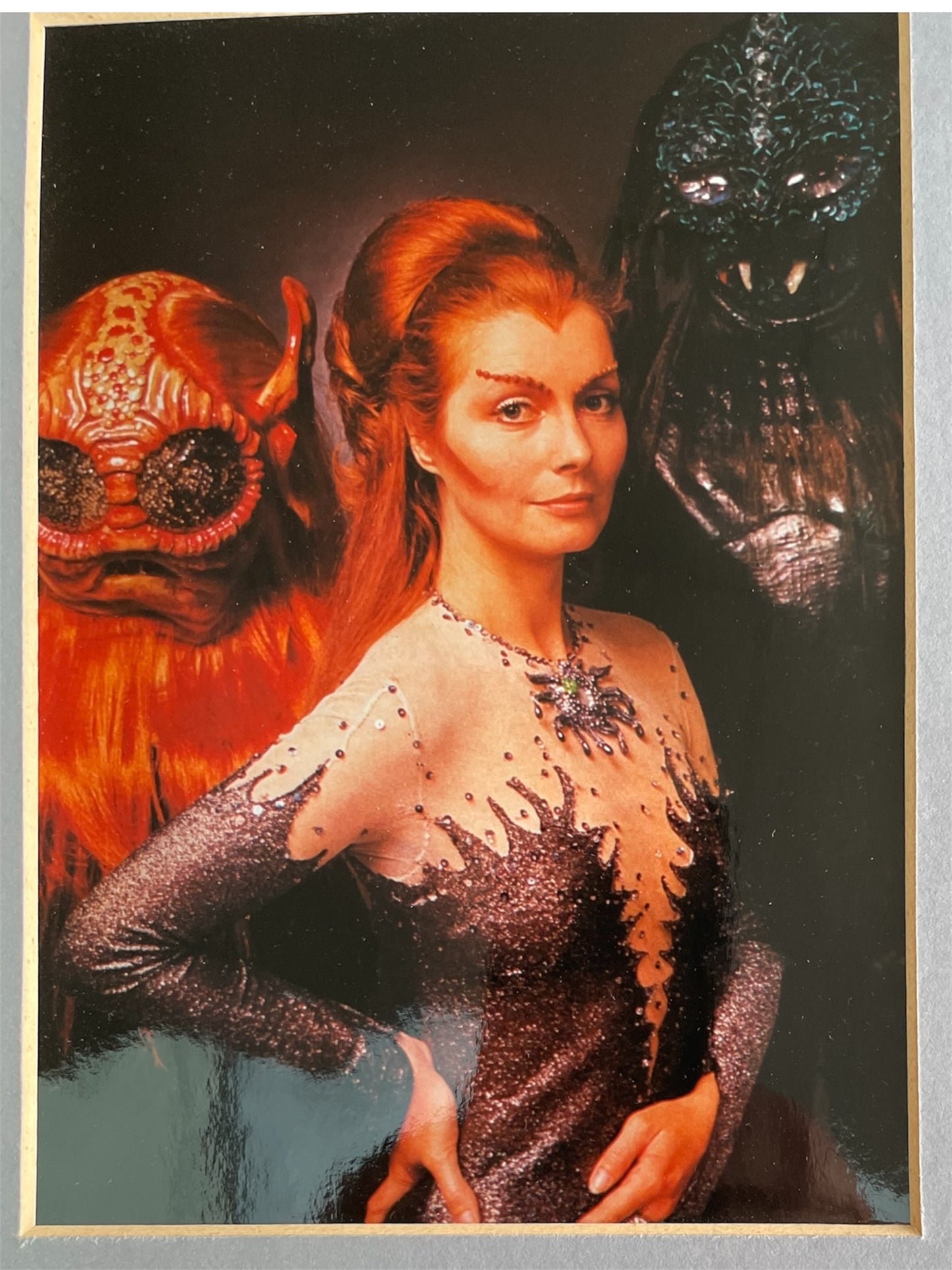 Vintage Gerry Andersons Space 1999 - Framed Photograph With Autographs Of Catherine Schell AKA Maya - Ultra Rare