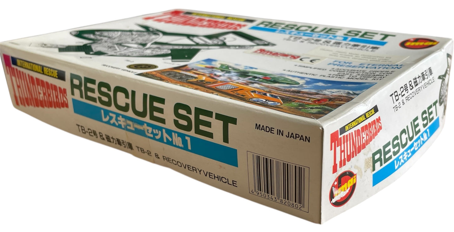 Vintage IMAI 1980's Gerry Andersons Thunderbirds Rescue Set Featuring Thunderbird 2 and The Recovery Vehicle Colour Plastic Model Kit - Factory Sealed Shop Stock Room Find