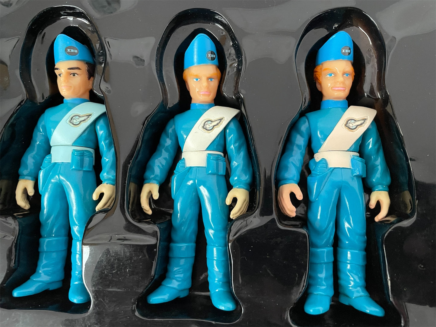 Vintage 1992 Gerry Andersons Thunderbirds The International Rescue Organization Action Figure Set - Includes All 5 Tracy Brothers 5 Inch Figures - Former Shop Display Set