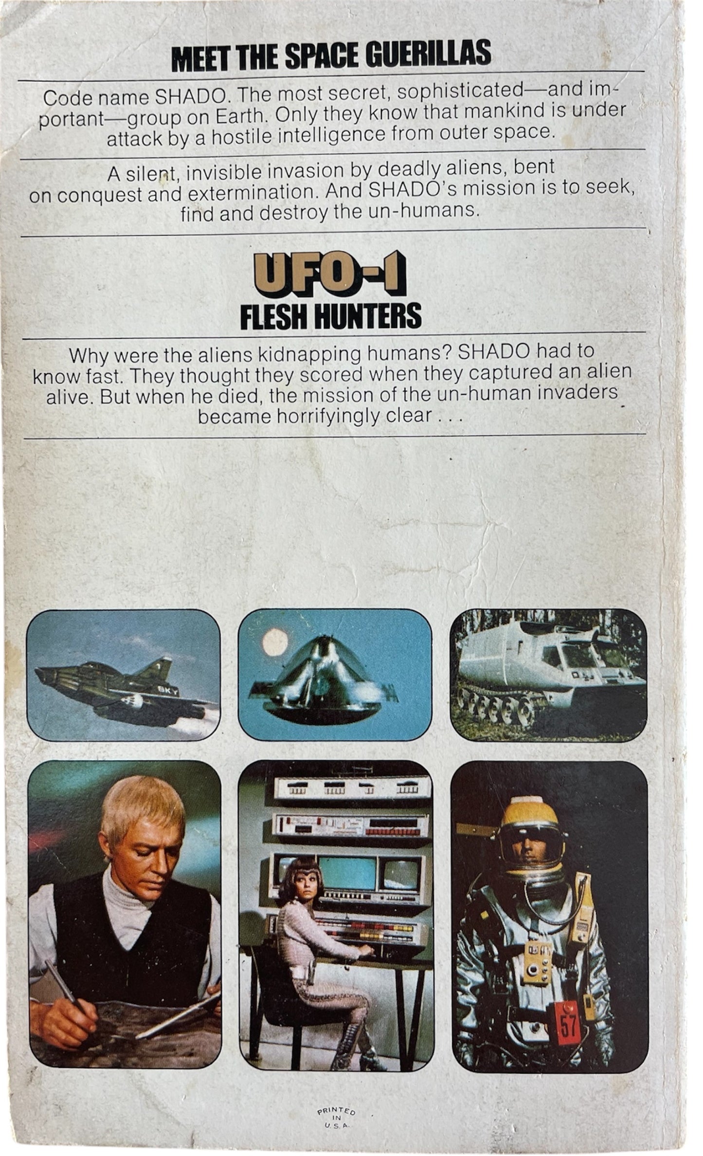 Vintage 1974 Gerry Andersons UFO-1 Flesh Hunters Paperback Book By Robert Miall - Very Good Condition
