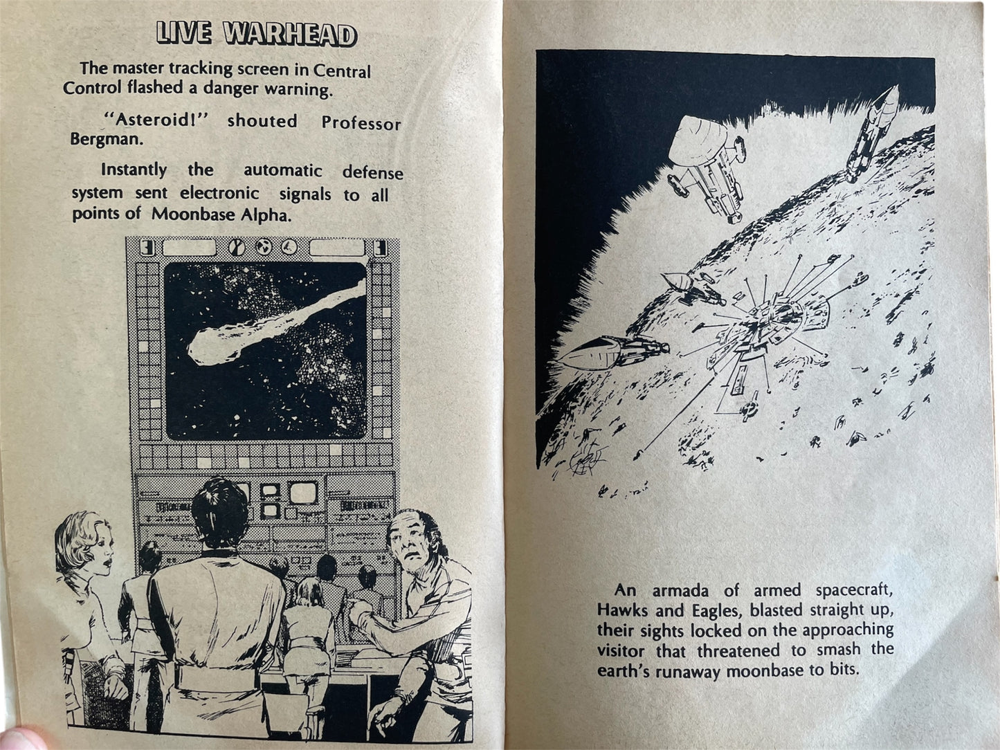 Vintage 1976 Gerry Andersons Space 1999 Charlton Press Xerox Book Club Edition Illustrated Paperback - Based On The TV Series - Very Good Condition, Very Rare Item