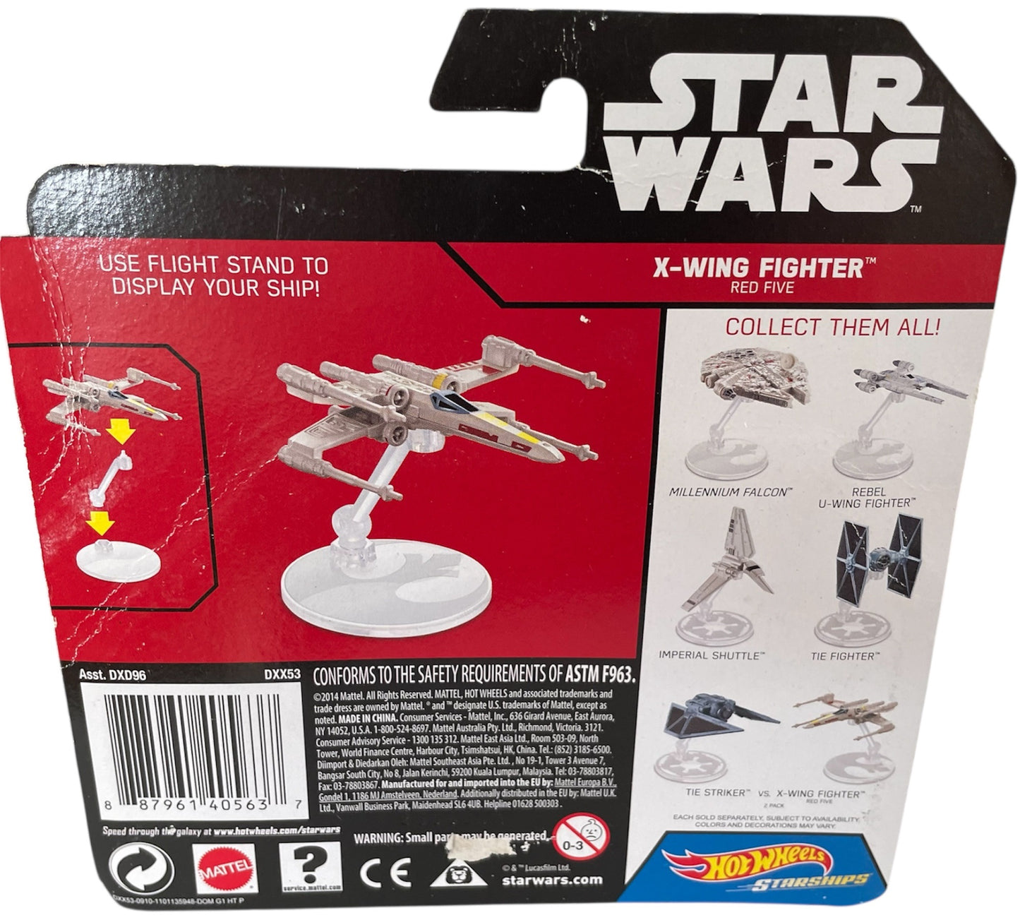 Vintage Hot Wheels 2014 Star Wars The Original Trilogy Die-Cast Resistance X-Wing Fighter Red Five Model Vehicle - Brand New Factory Sealed Former Shop Stock