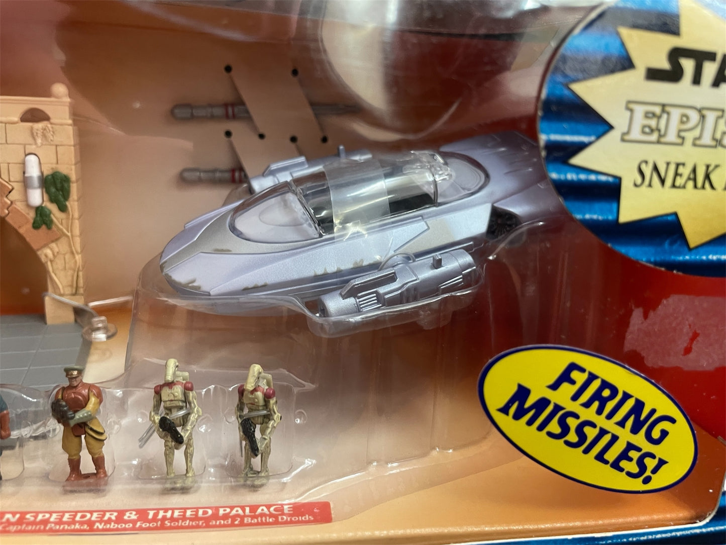 Vintage Galoob 1998 Star Wars Episode 1 Action Fleet Sneak Preview Set - Limited Edition Gian Speeder & Theed Palace Play Set With 4 x Mini Figures - Factory Sealed Shop Stock Room Find