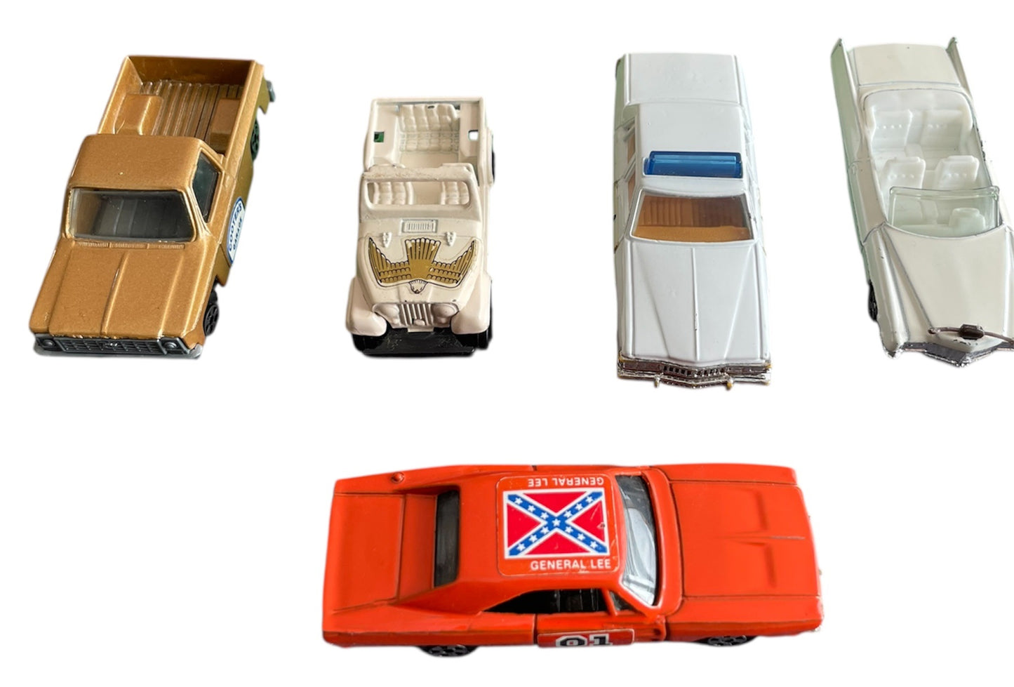 Vintage ERTLs 1981 The Dukes Of Hazzard Play Set - With 5 x 1/64 Scale Die-Cast Model Vehicles, Buildings, Trees And Play Surface - Fantastic Condition Ultra Rare Item - In The Original Box