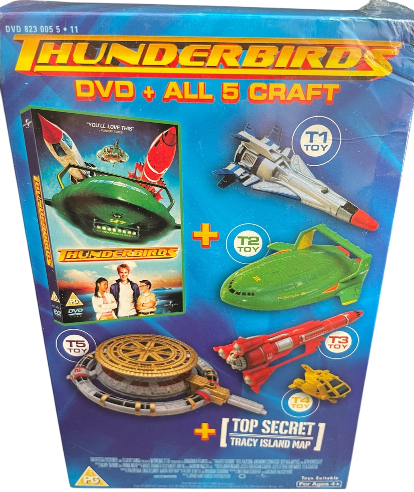 Vintage 2004 Gerry Andersons Thunderbirds The Movie Box Set Of 5 Thunderbirds Crafts + Top Secret Tracy Island Map And The Movie DVD - Brand New Factory Sealed Shop Stock Room Find
