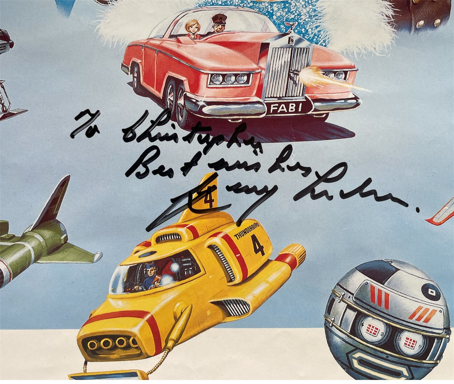 Vintage 1988 Gerry Andersons Movies On Video Poster - Autographed By Gerry Anderson - Near Mint Condition