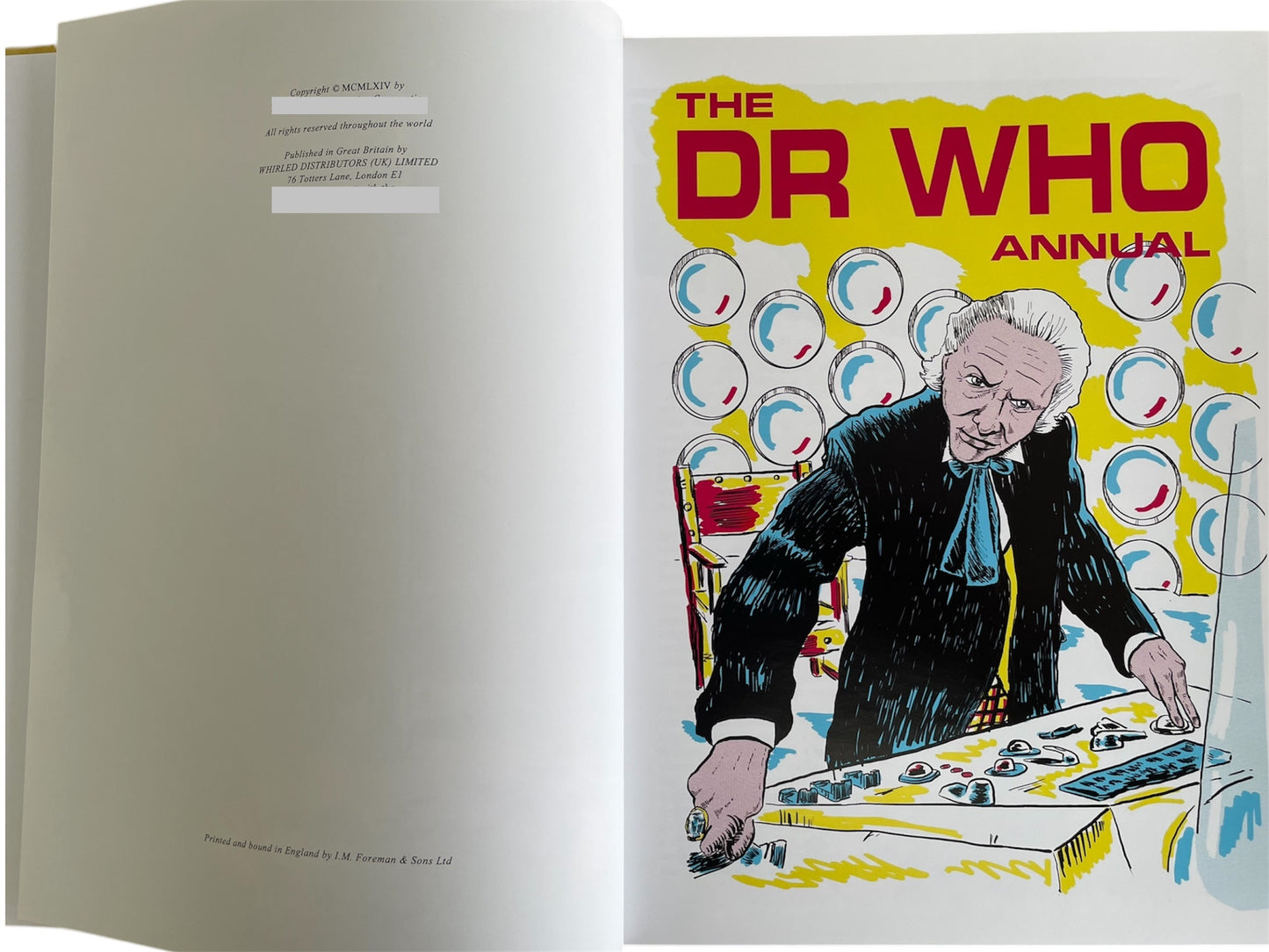 Vintage 2021 Whirled Distributors The Doctor Dr Who Annual 1964 - Based On The BBC Television Serial Staring William Hartnell - Brand New Former Shop Stock