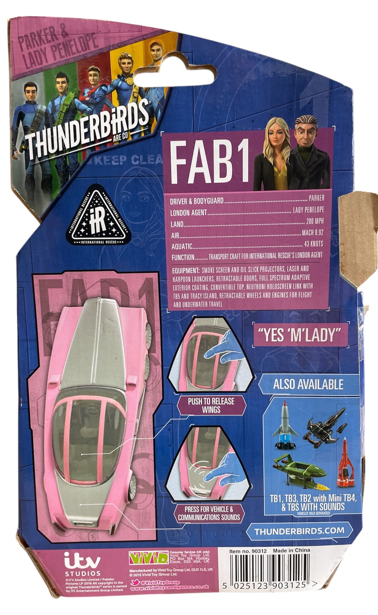 Vivid 2015 Gerry Andersons - Thunderbirds Are Go - Lady Penelope's FAB 1 Electronic Model Vehicle - Factory Sealed Shop Stock Room Find