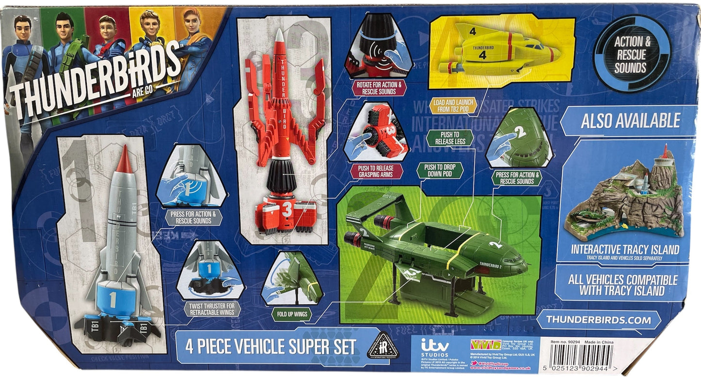 Vivid 2015 Gerry Andersons - Thunderbirds Are Go - Electronic Models 4 Piece Super Vehicle Set - Factory Sealed Shop Stock Room Find