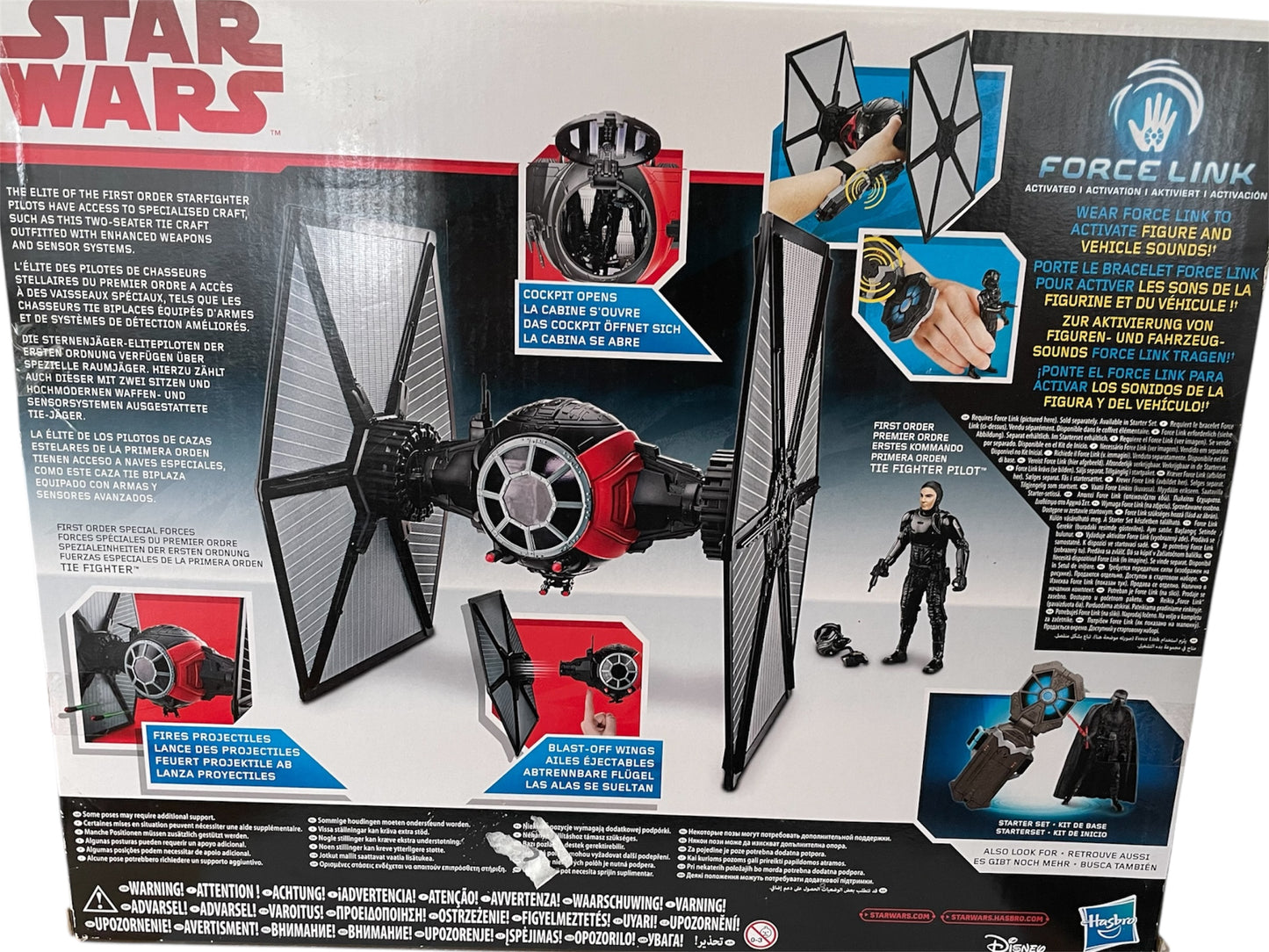 2017 Star Wars The Last Jedi - First Order Special Forces Tie Fighter And Pilot Vehicle & Figure Set With Force Link Activated - Brand New Factory Sealed Shop Stock Room Find
