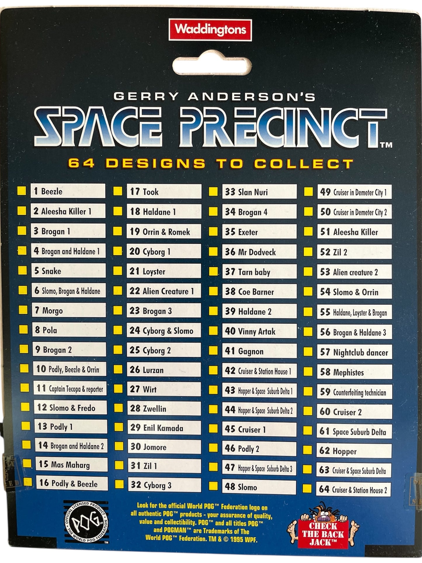 Vintage Waddingtons 1995 Gerry Andersons Space Precinct 2040 Pog Game Starter Set - Includes - Pogs, Kinis, Pogtainer & Rules - Brand New Ex Shop Stock