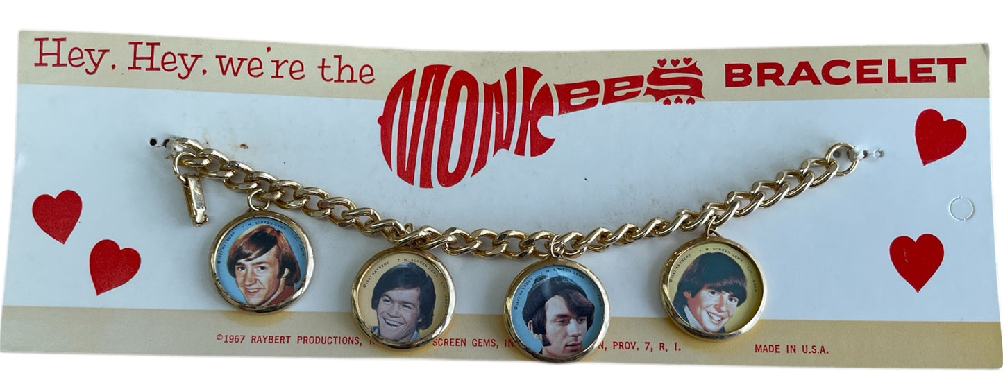 Vintage Raybert 1967 Hey Hey Were The Monkees Bracelet With Photos - Unsold Shop Stock Room Find