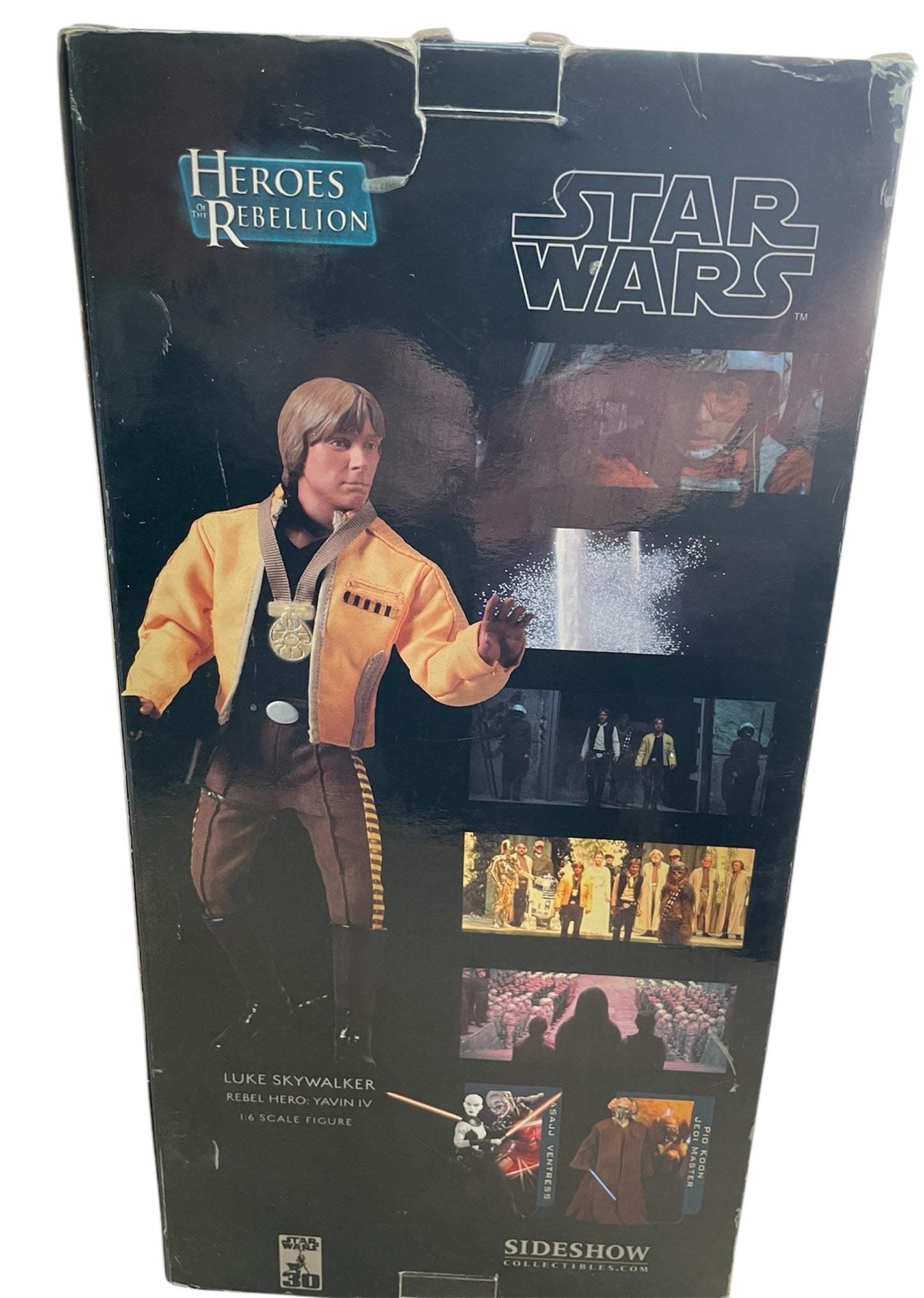 Vintage 2006 Sideshow Collectables Star Wars Heroes Of The Rebellion 12 Inch Luke Skywalker Rebel Hero Yavin VI Action Figure With Accessories - Brand New Factory Sealed Shop Stock Room Find