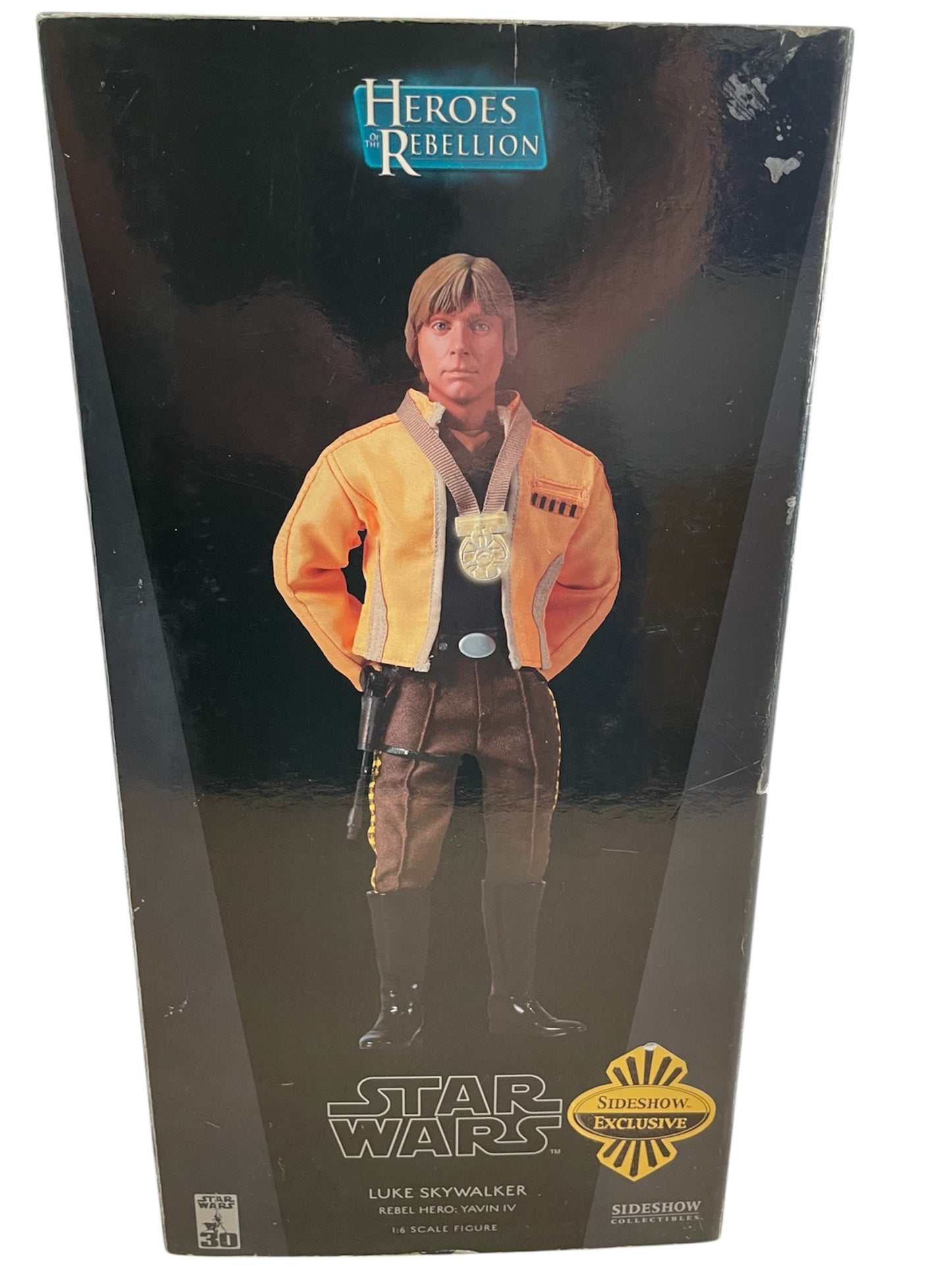 Vintage 2006 Sideshow Collectables Star Wars Heroes Of The Rebellion 12 Inch Luke Skywalker Rebel Hero Yavin VI Action Figure With Accessories - Brand New Factory Sealed Shop Stock Room Find