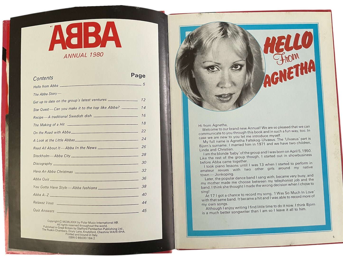 Vintage The Official Abba Annual 1980 - Very Good Condition