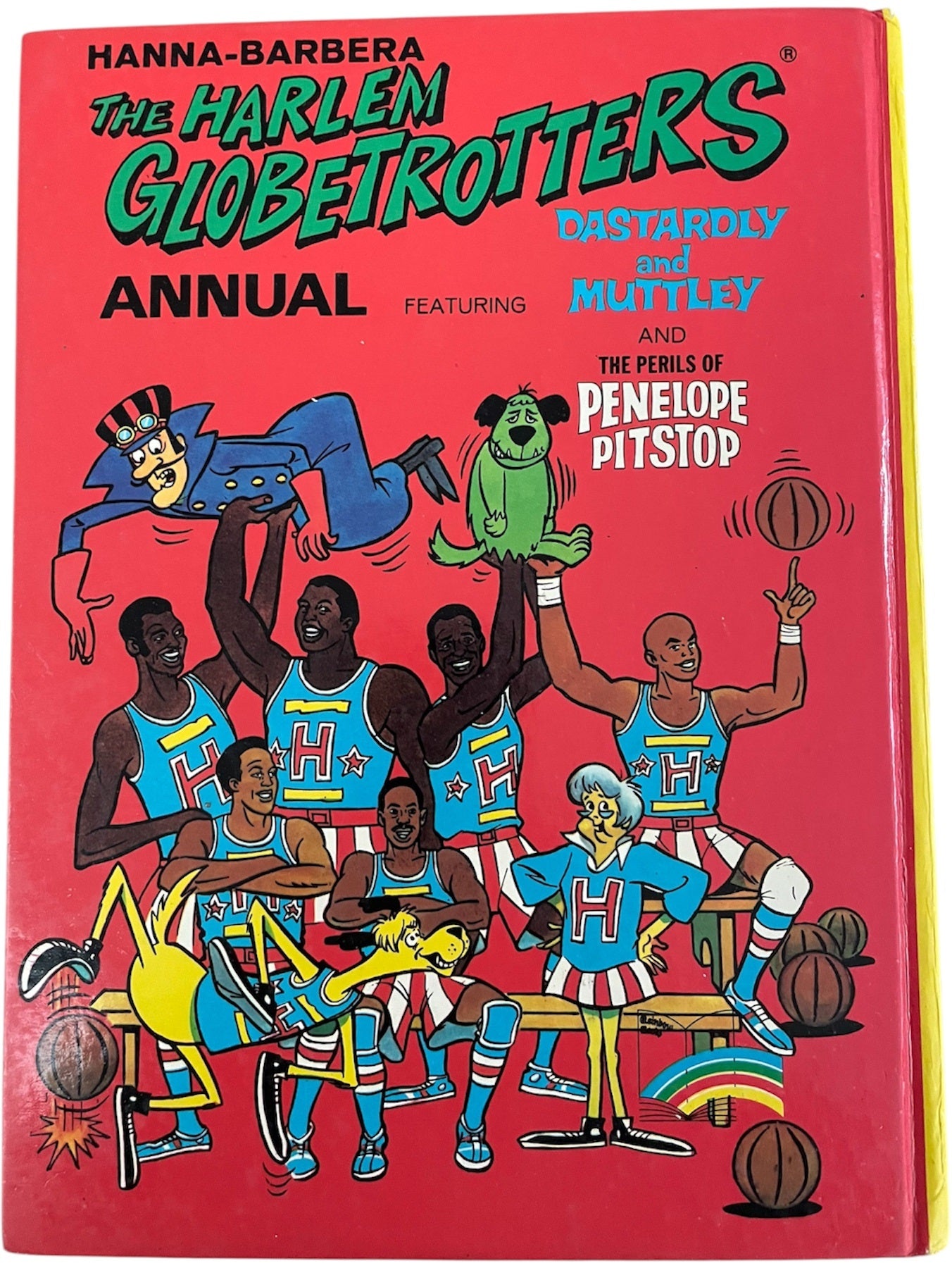 Vintage Hanna Barbera 1973 - The Harlem Globetrotters Annual 1974 Featuring Dastardly And Muttley And Penelope Pitstop - Very Good Condition
