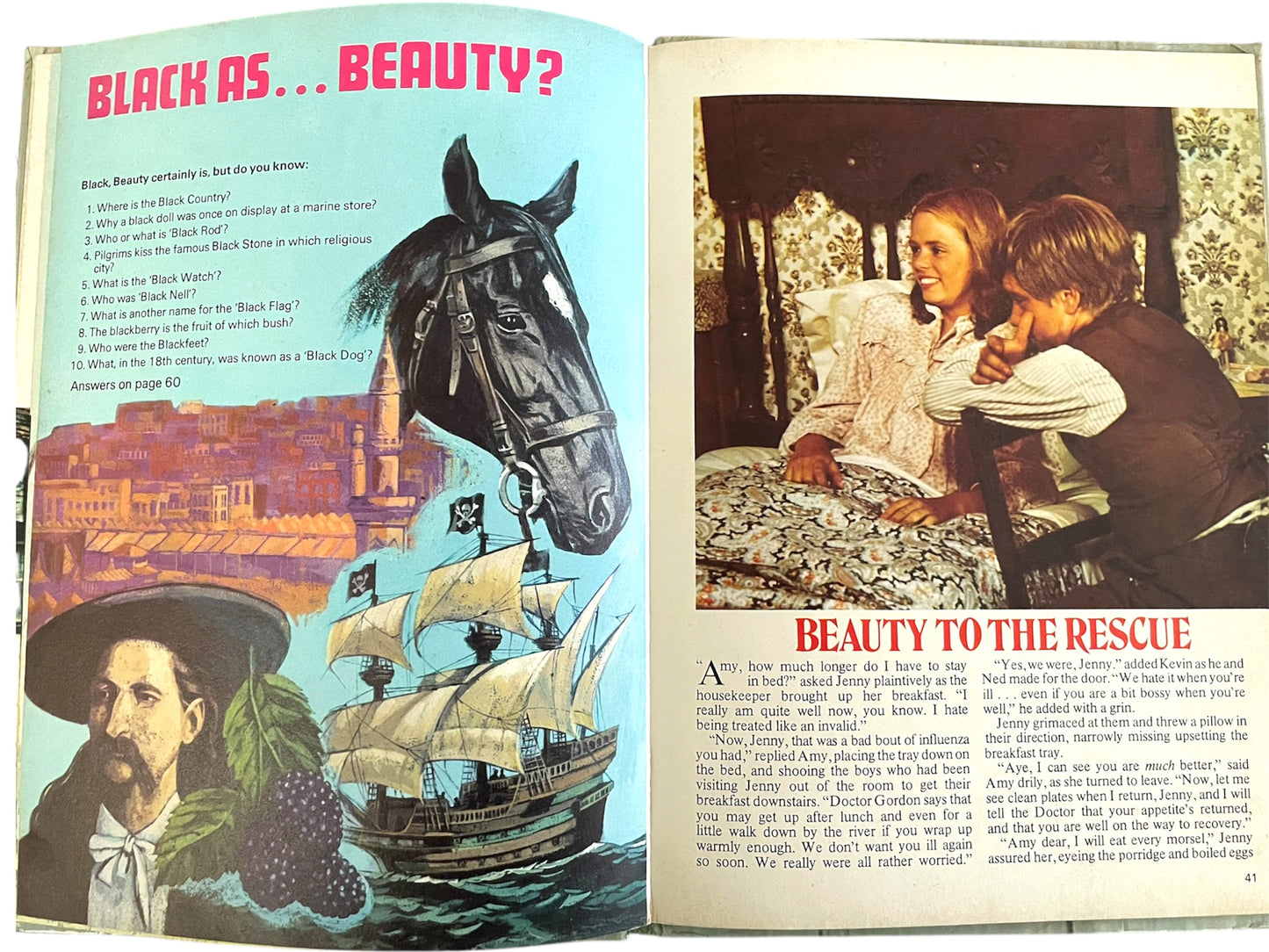 Vintage The Black Beauty Annual 1976 - Based On The Highly Popular TV Series - Fantastic Condition