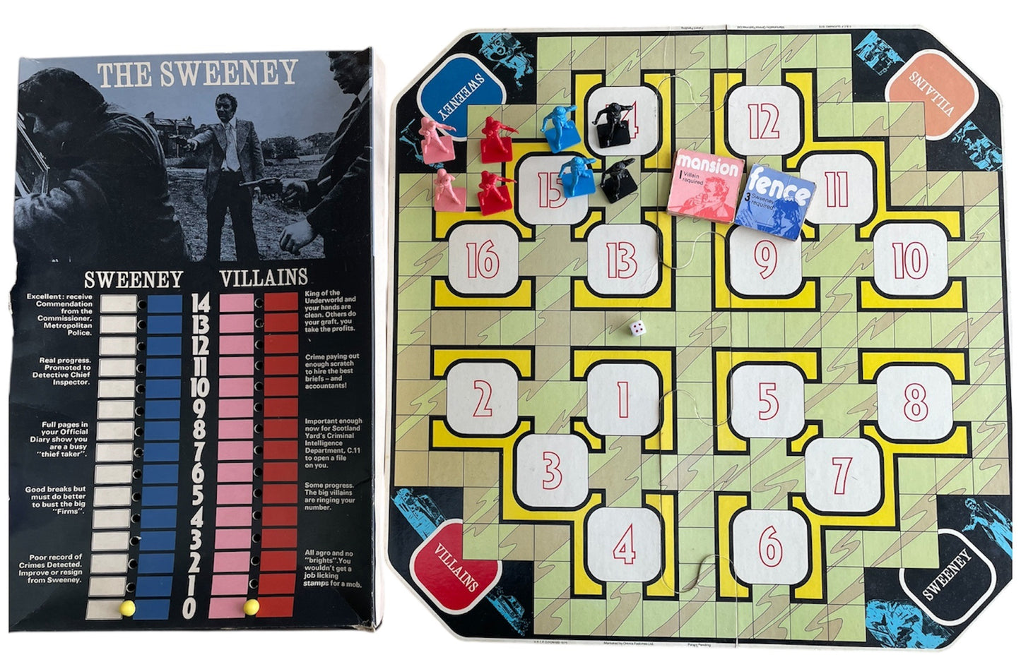 Vintage Omnia 1975 - The Sweeney Board Game With Jack Regan And George Carter - Very Good Condition Complete In The Original Box)