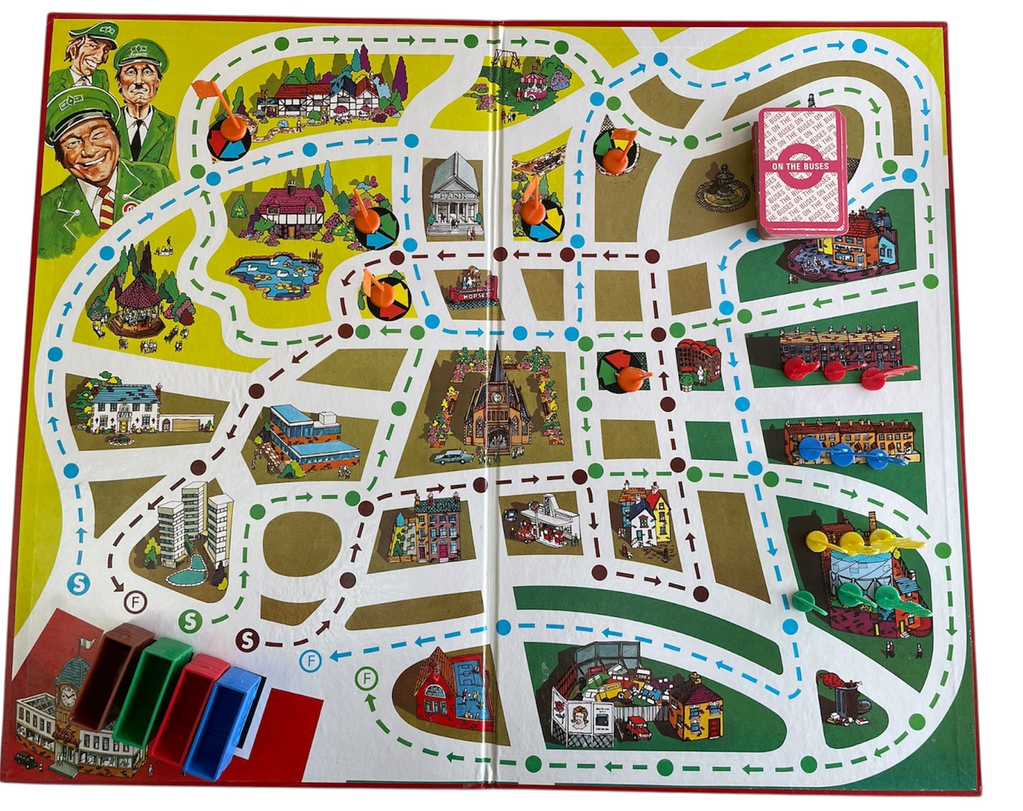 Vintage Denys Fisher 1973 - On The Buses Board Game - Fantastic Condition 100% Complete In The Original Box