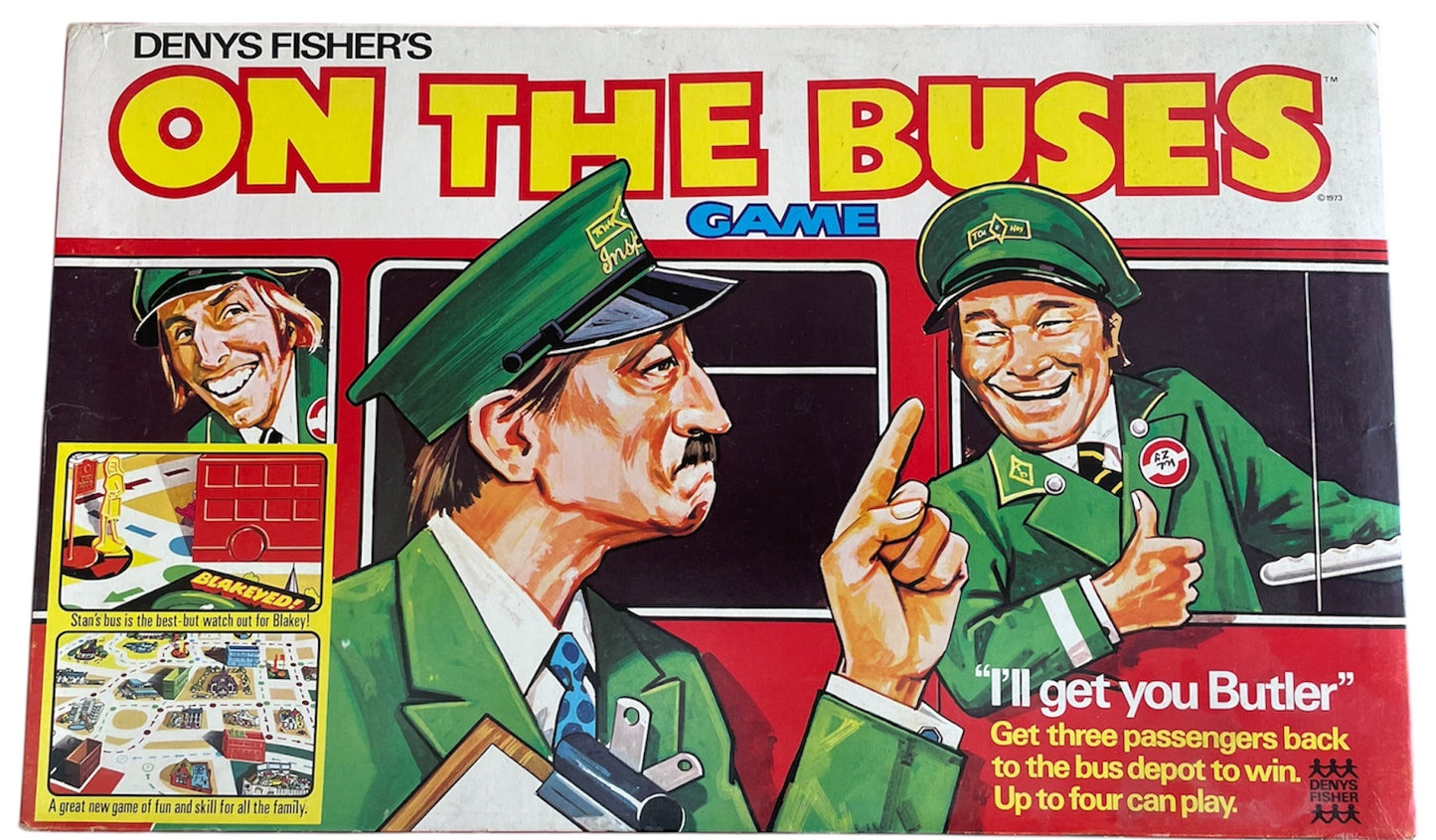 Vintage Denys Fisher 1973 - On The Buses Board Game - Fantastic Condition 100% Complete In The Original Box