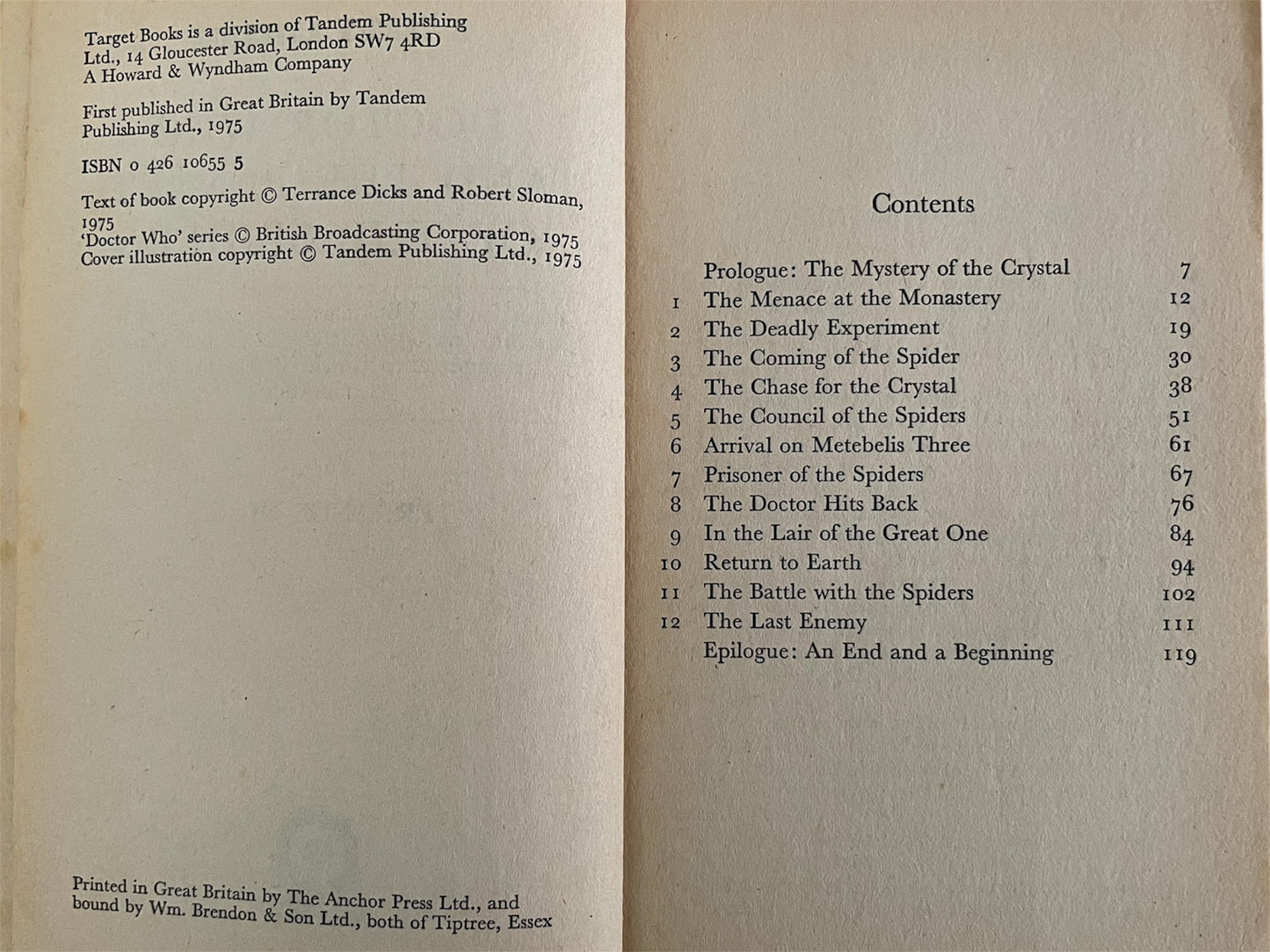 Vintage 1975 Target Books Doctor Dr Who And The Planet Of The Spiders Paperback Novel First Edition By Terrance Dicks - Very Good Condition