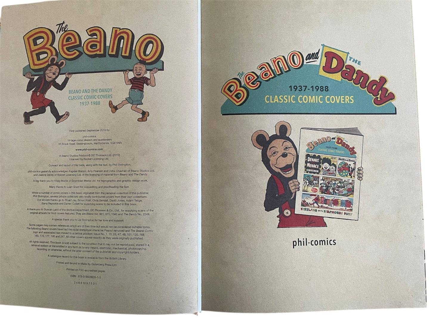 2019 The Beano And The Dandy Book 1937-1988 Classic Comic Covers Hardback Book Ltd Edition No. 7 of 880 Signed copies - Ex Shop Stock