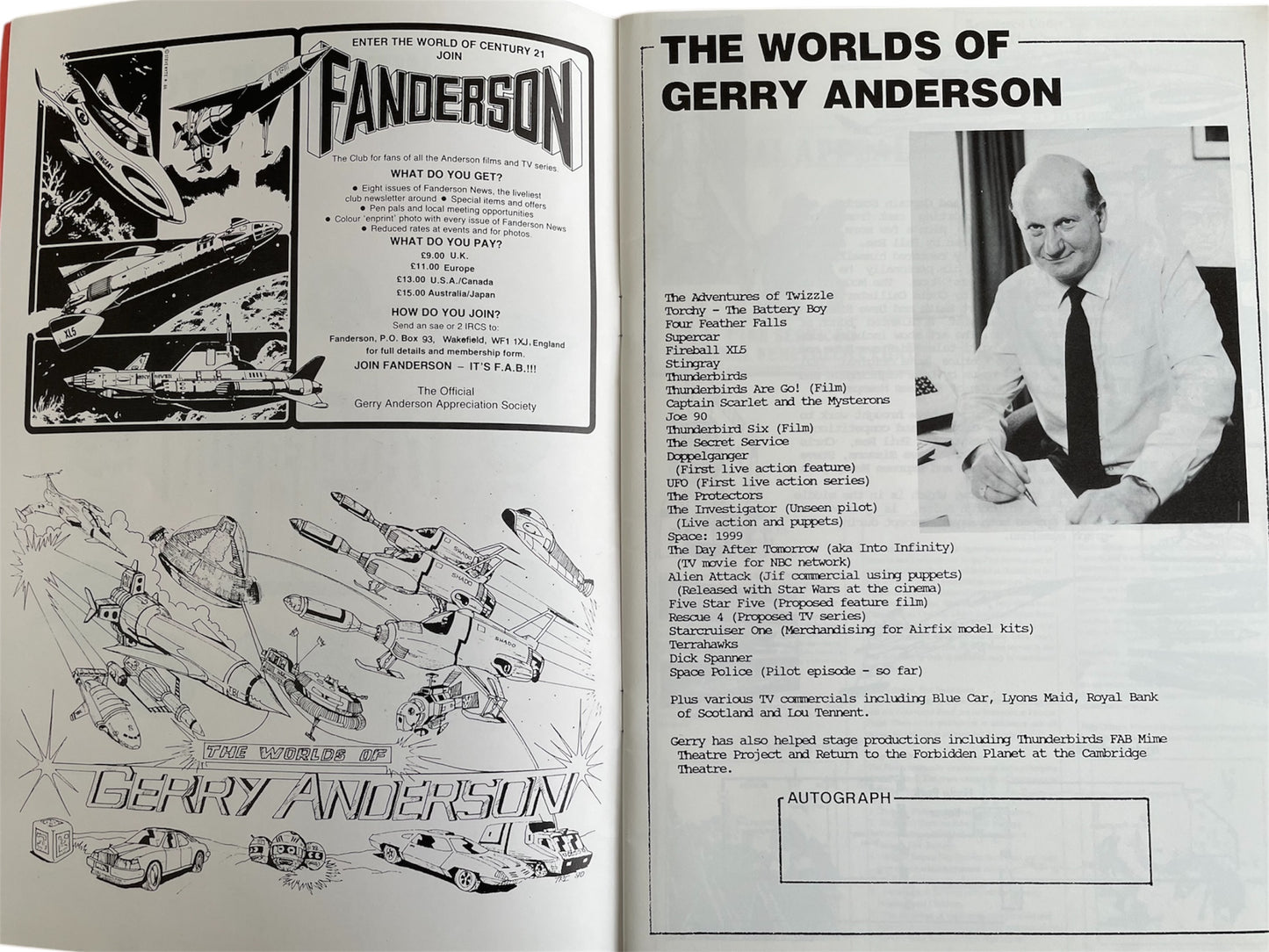 Vintage 1990 - Fanderson 90 Convention Programme - Very Rare - Very Good Condition.