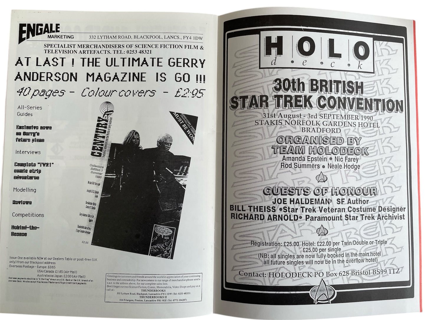 Vintage 1990 - Fanderson 90 Convention Programme - Very Rare - Very Good Condition.