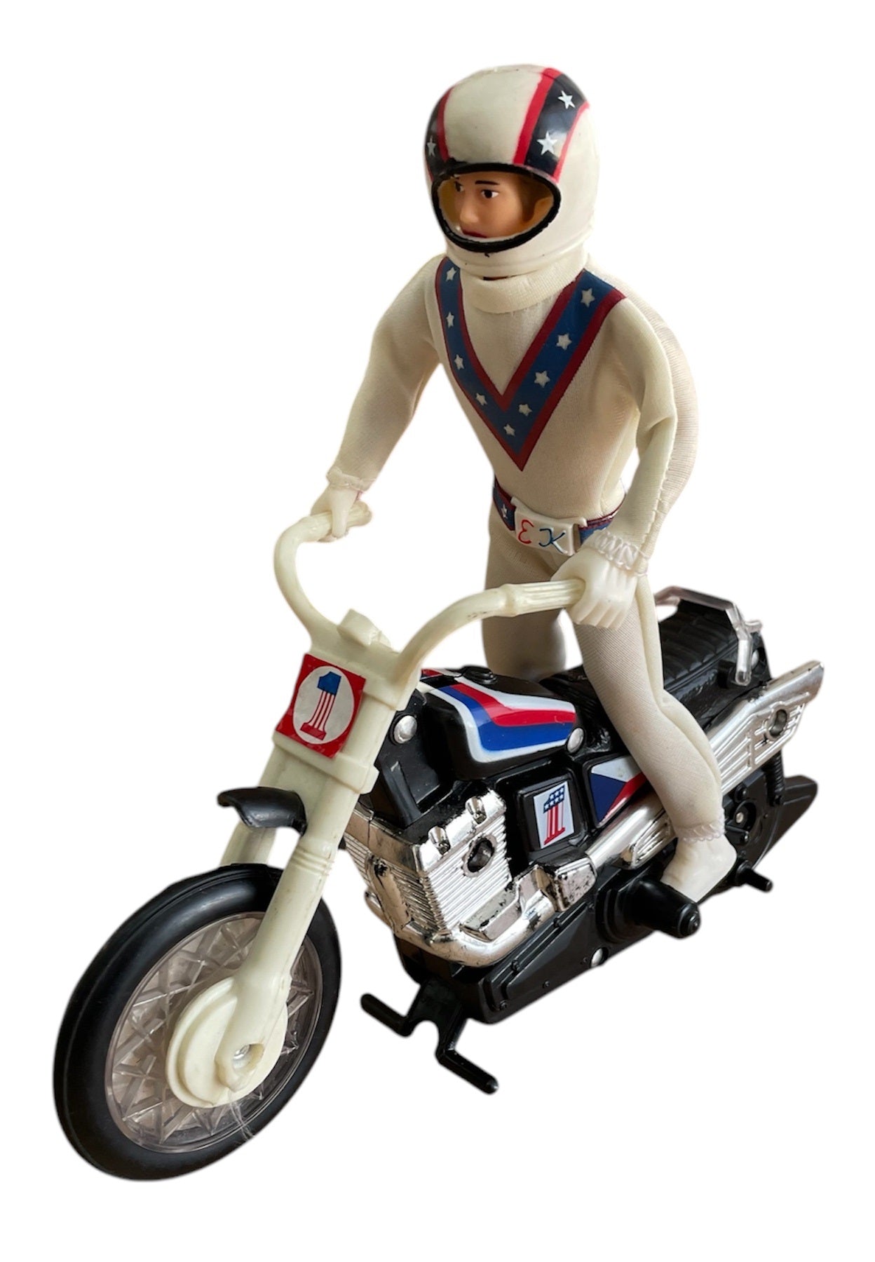Vintage Slinky 2005 Evel Knievel Deluxe Dare Devil Stunt Set With Stunt Cycle By Ideal Complete In The Original Box - Former Shop Counter Display Set