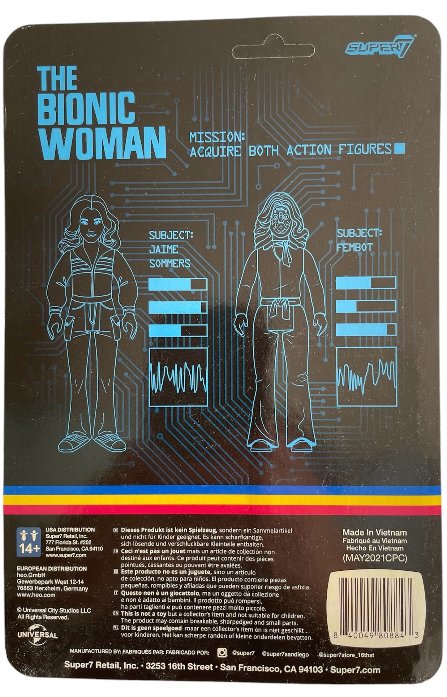 Super7 2021 The Bionic Women - Fembot 3 3/4" ReAction Action Figure - Brand New Factory Sealed Former Shop Stock