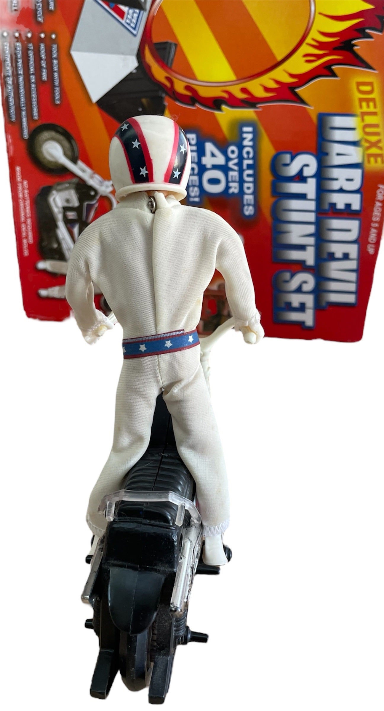 Vintage Slinky 2005 Evel Knievel Deluxe Dare Devil Stunt Set With Stunt Cycle By Ideal Complete In The Original Box - Former Shop Counter Display Set