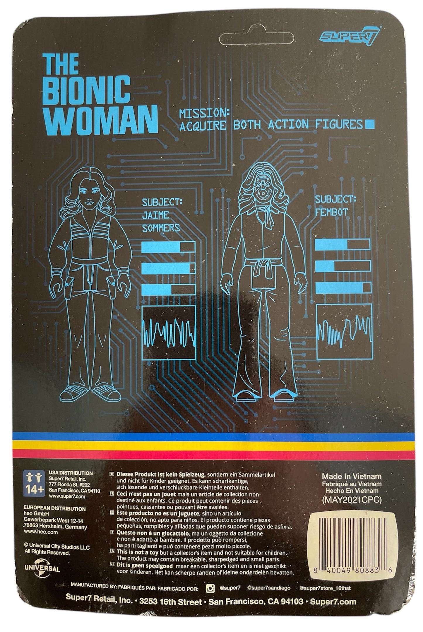 Super7 2021 The Bionic Women - Jamie Sommers 3 3/4" ReAction Action Figure - Brand New Factory Sealed Former Shop Stock.