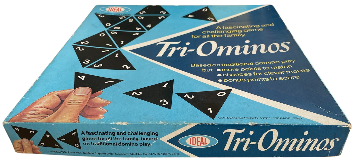 Vintage Ideal 1968 Tri-Ominos - A Fascinating And Challenging Game - Based On Traditional Domino Play With Much More - Fantastic Condition - In The Original Box