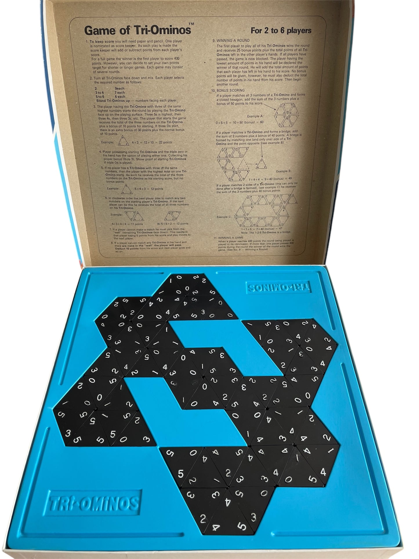 Vintage Ideal 1968 Tri-Ominos - A Fascinating And Challenging Game - Based On Traditional Domino Play With Much More - Fantastic Condition - In The Original Box
