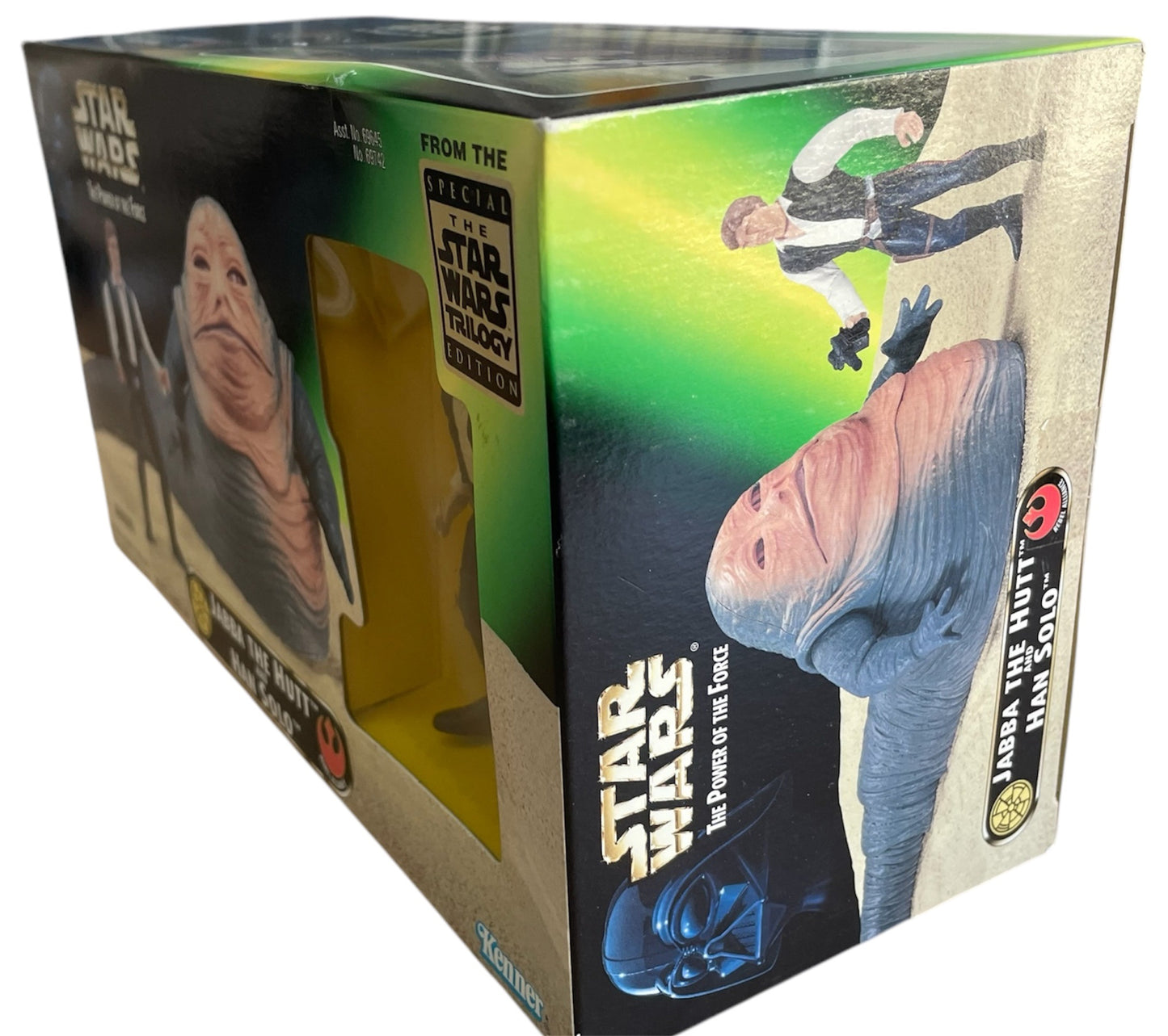 Vintage Kenner 1997 Star Wars The Power Of The Force Special Edition Jabba The Hutt And Han Solo Action Figure Set - Brand New Factory Sealed Shop Stock Room Find