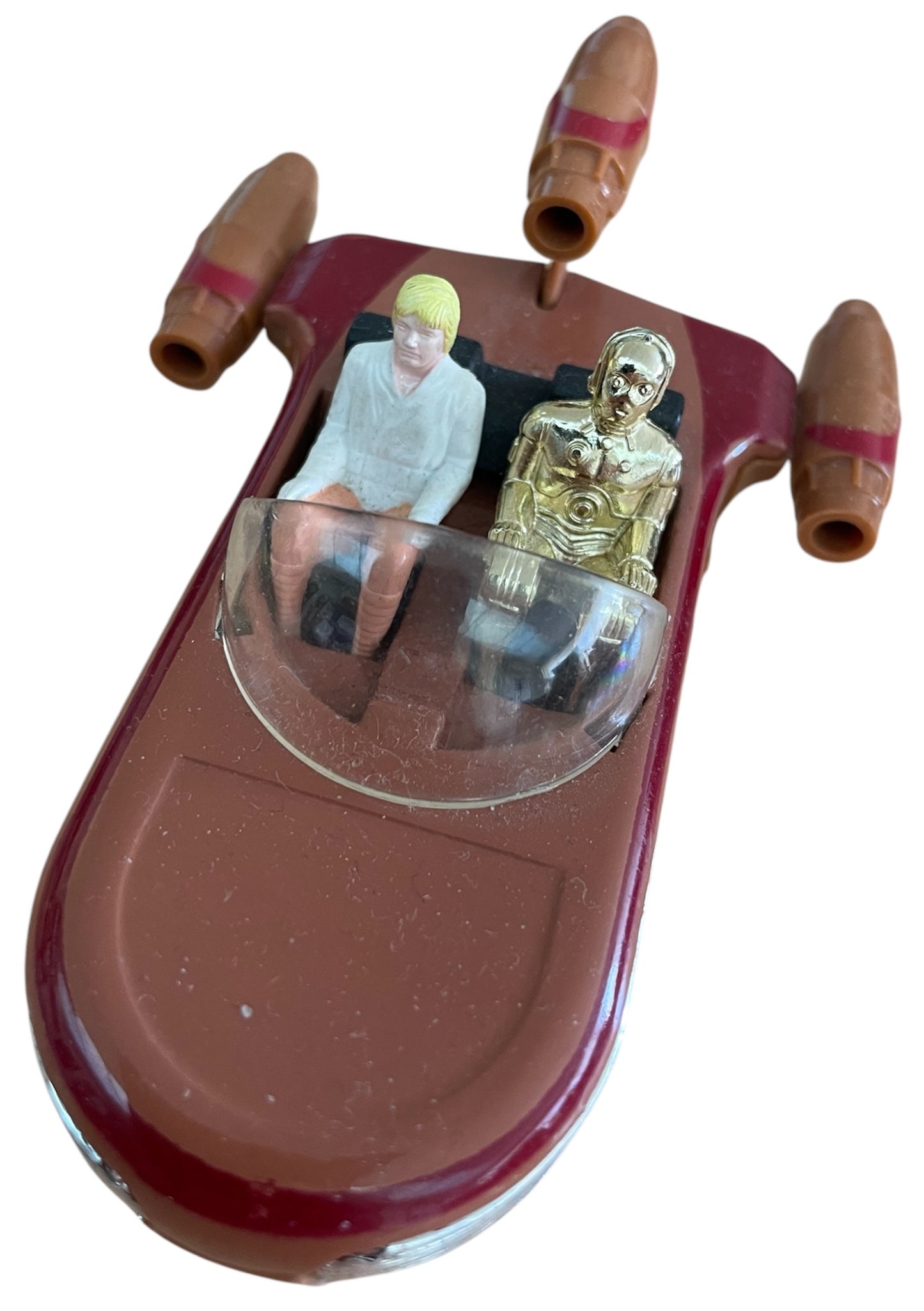 Vintage General Mills 1978 Kenner Star Wars - Luke Skywalkers Land Speeder Die-Cast Model With Luke And C3PO Figures - Very Good Conditioon