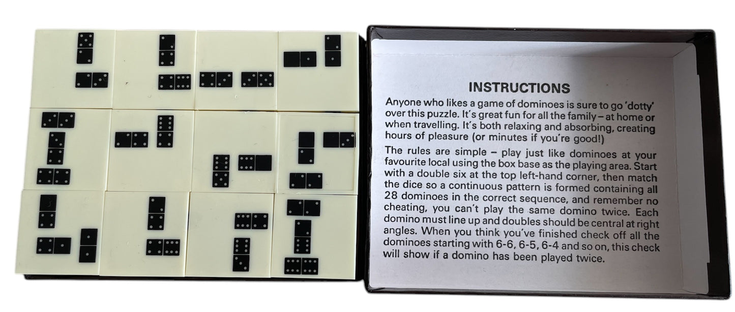Vintage 1970 Dice Dominoes - The Ultimate Domino Game - With Instructions And Solution - Complete & Boxed - Ex Shop Stock