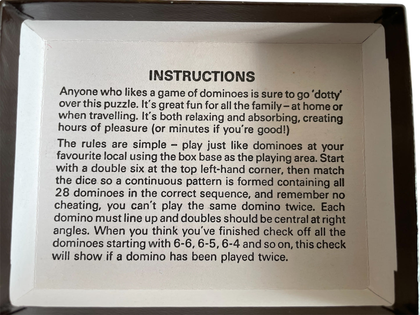 Vintage 1970 Dice Dominoes - The Ultimate Domino Game - With Instructions And Solution - Complete & Boxed - Ex Shop Stock